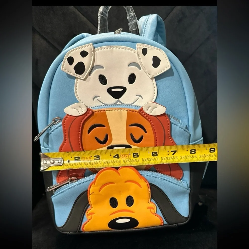 Loungefly Disney Parks Dogs Blue Figural Mini Backpack Bag Rolly Lady Pluto